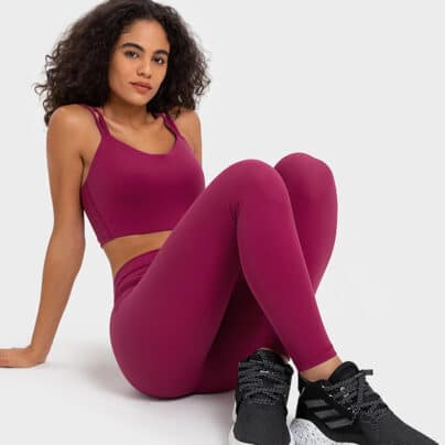 fitfeverapparel fixed bra pad integrated cross hollow push-up bra - Image 4