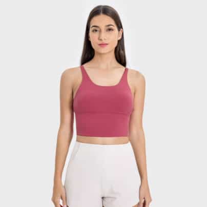 Solid color yoga bra